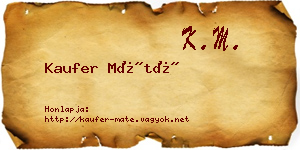 Kaufer Máté névjegykártya