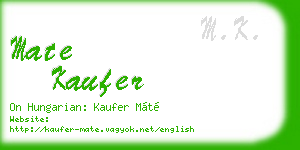 mate kaufer business card